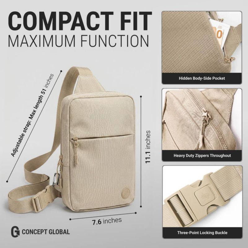 Mochila bandolera CONCEPT GLOBAL anti-robo RFID impermeable