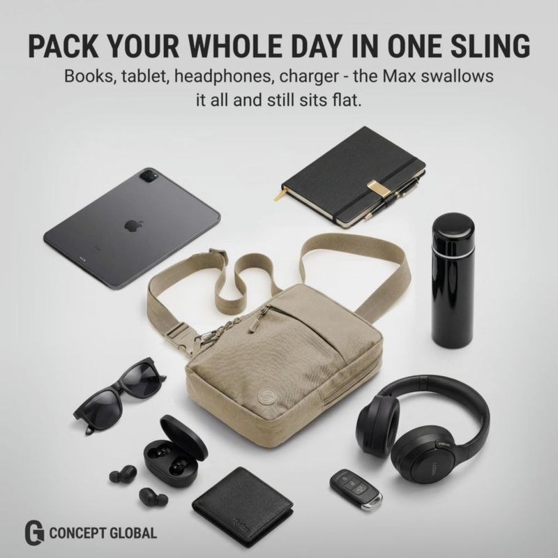 Mochila bandolera CONCEPT GLOBAL anti-robo RFID impermeable