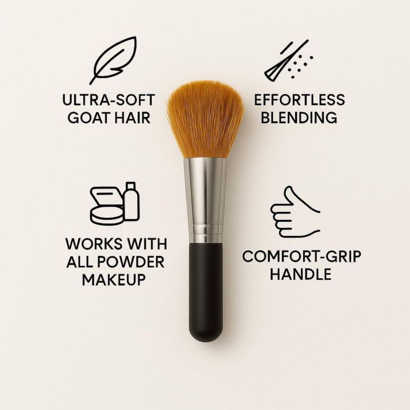 Brocha de Maquillaje Favor Parts de 15 cm con Pelo de Cabra para Polvo