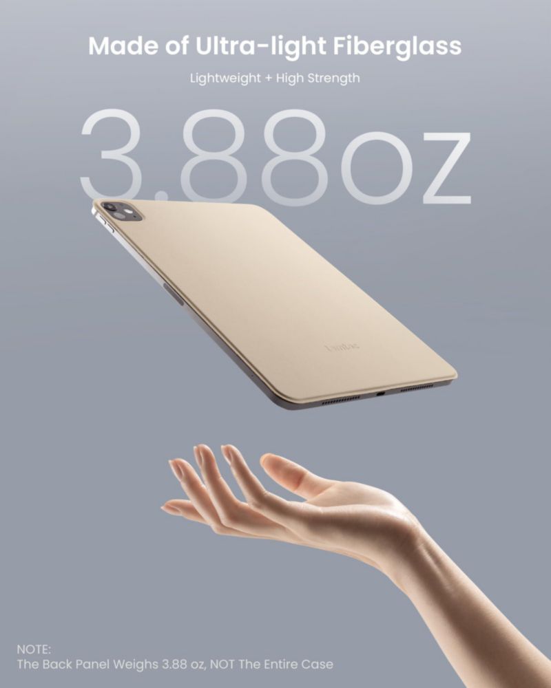 Funda para iPad tomtoc 11" M4 de 4 modos fibra de vidrio y reposo automático