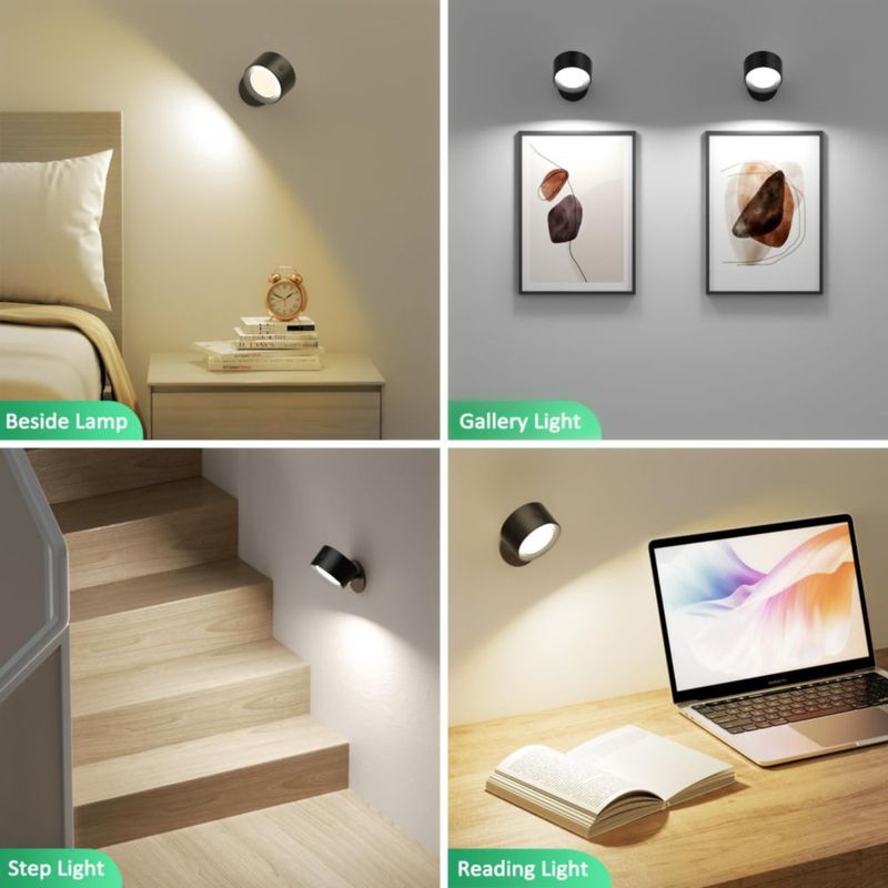 Luz de pared Racokky LED recargable con control remoto