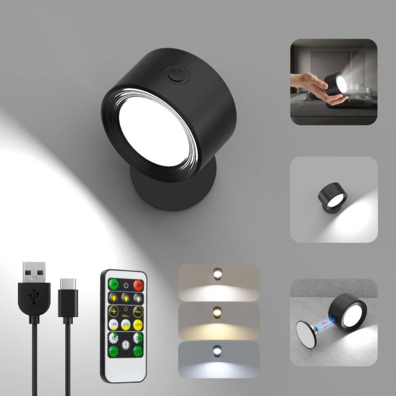 Luz de pared Racokky LED recargable con control remoto