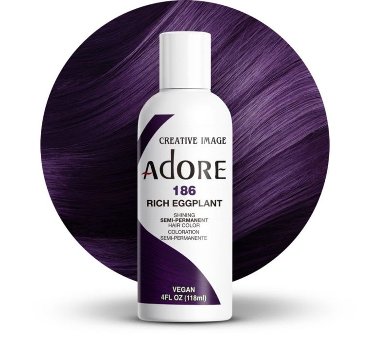Color de Cabello Adore 186 Rich Eggplant Vegano 118 ml