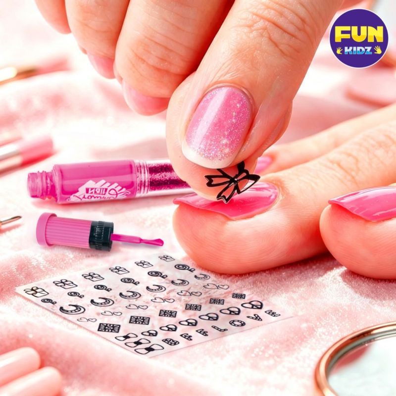 Set de Uñas FUN KIDZ Edades 7-12 – Kit de Pegatinas con Brillo