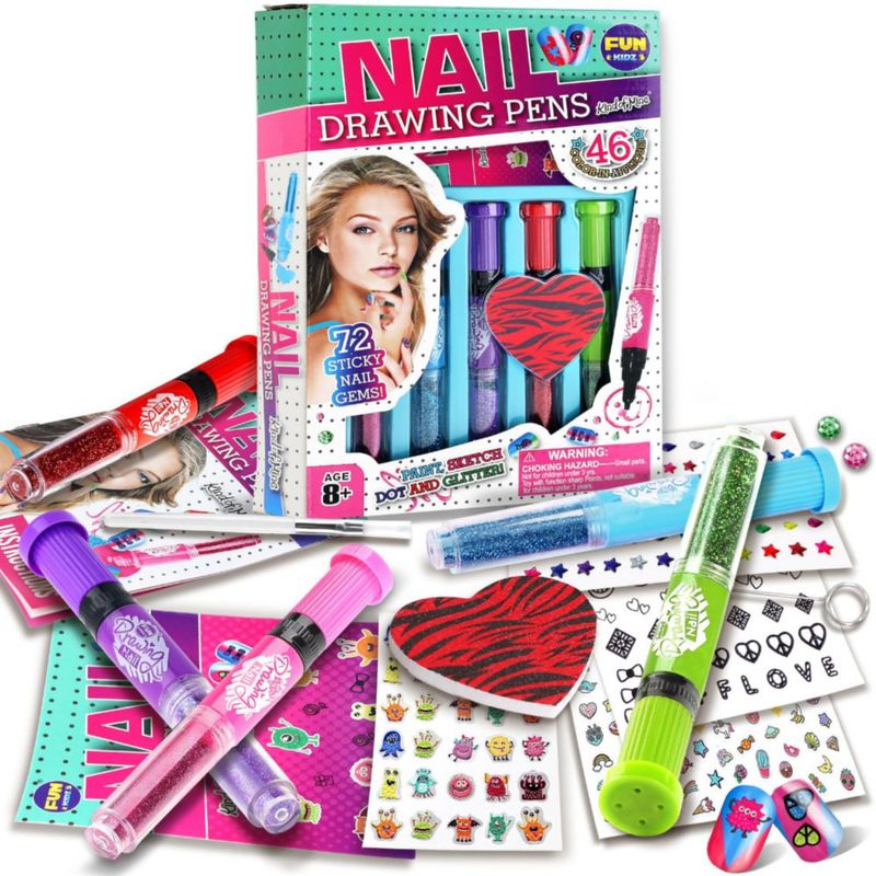 Set de Uñas FUN KIDZ Edades 7-12 – Kit de Pegatinas con Brillo