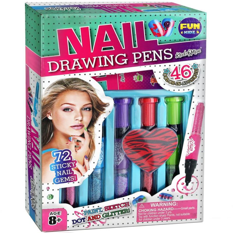 Set de Uñas FUN KIDZ Edades 7-12 – Kit de Pegatinas con Brillo