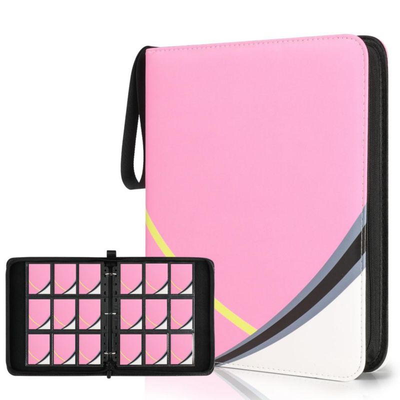 Carpeta de cartas LIMSTDIC 720 bolsillos 3 anillas rosa