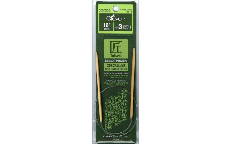 Agujas circulares de tejer Clover 41 cm talla 3 de bambú