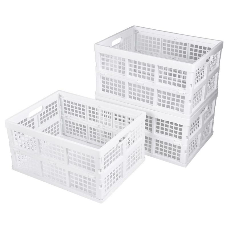 Cajas de Almacenamiento Plegables Aebeky 30 L Pack de 3 Blancas