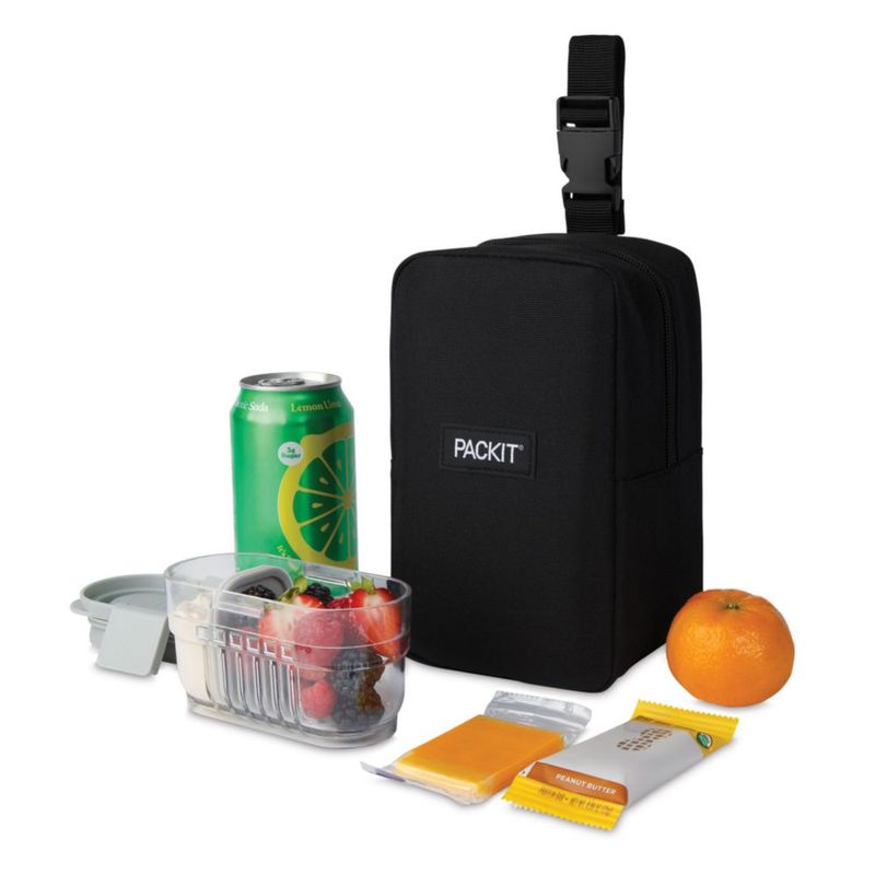 Caja de Snacks PackIt 12 cm x 24 cm Negra Vertical