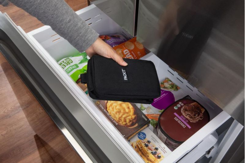 Caja de Snacks PackIt 12 cm x 24 cm Negra Vertical