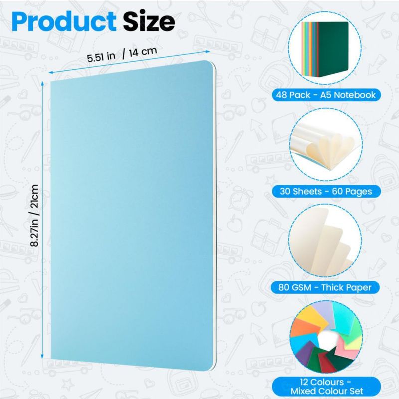 Cuadernos Foliom A5 Pack de 48 rayados 60 páginas