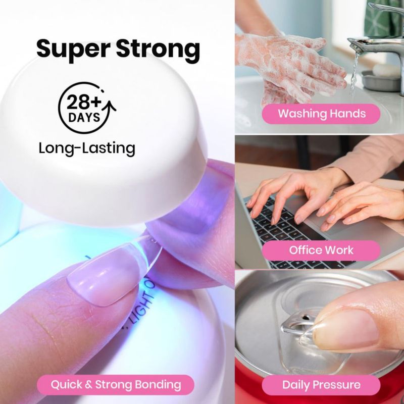 Uñas postizas Beetles Gel 288 piezas - puntas cuadradas cortas