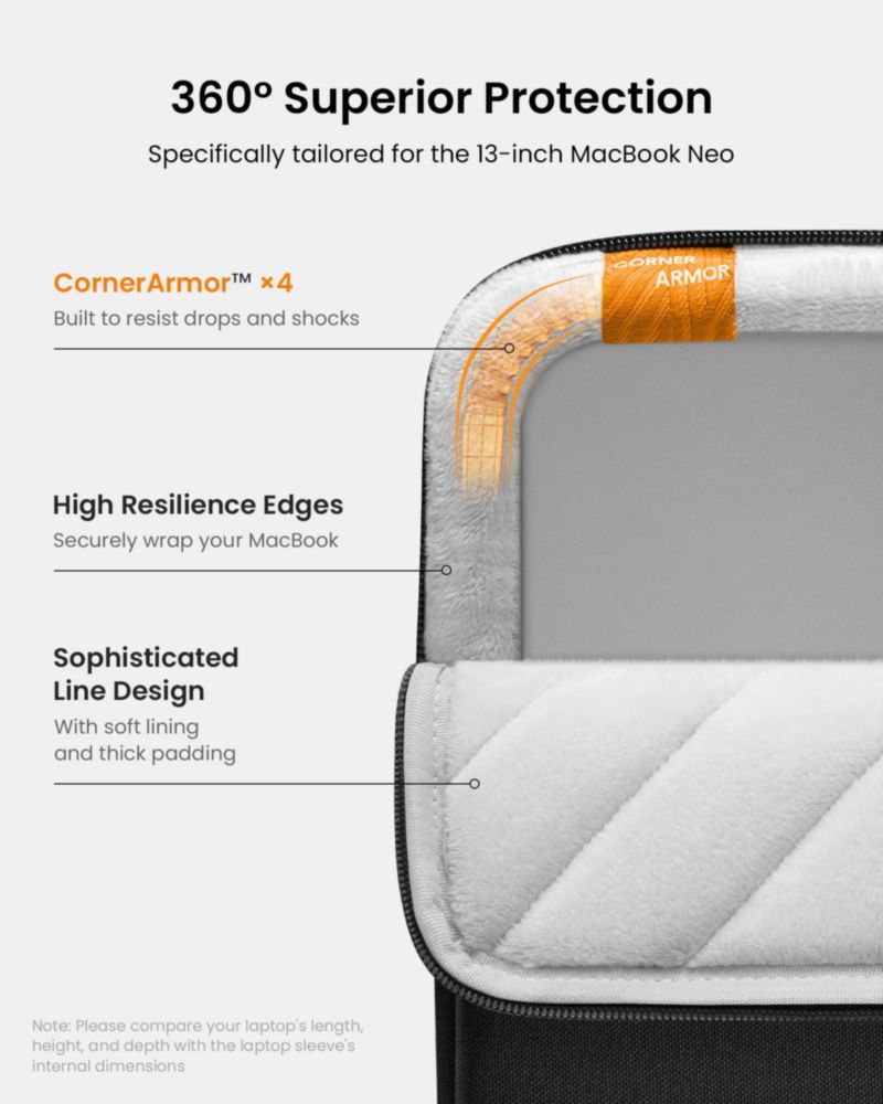 Funda para portátil tomtoc 13" MacBook Neo A3404 (2026)