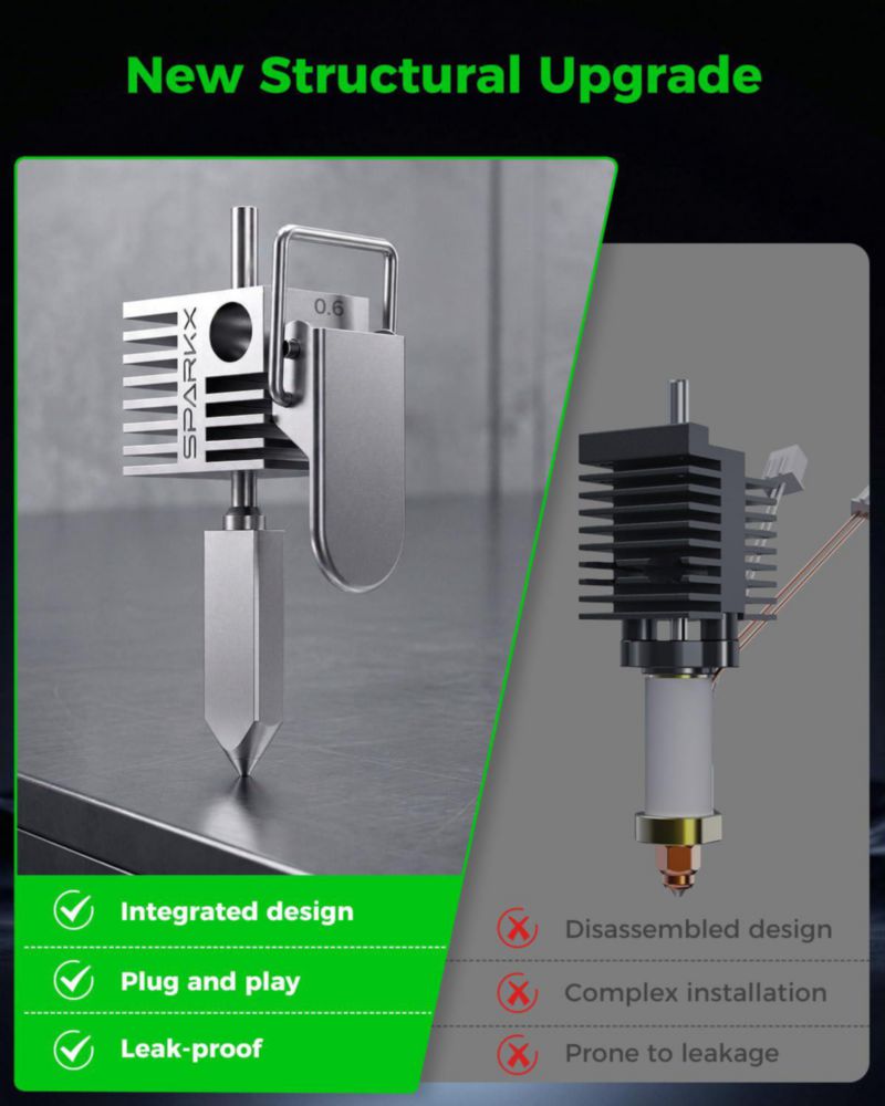 Hotend Creality SPARKX i7 con boquilla de 04 mm y 300 °C