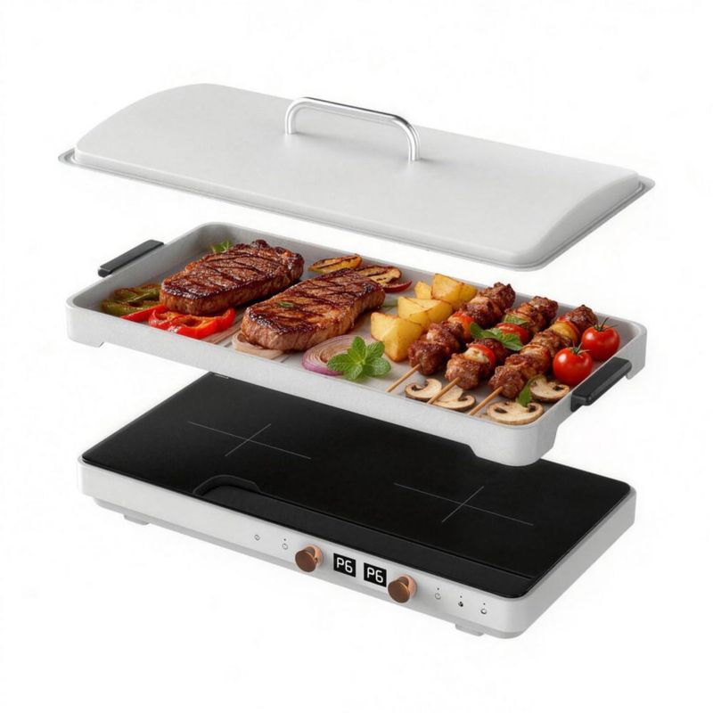 Placa de inducción ANHANE 1800 W 2 quemadores 110 V Parrilla y estufa
