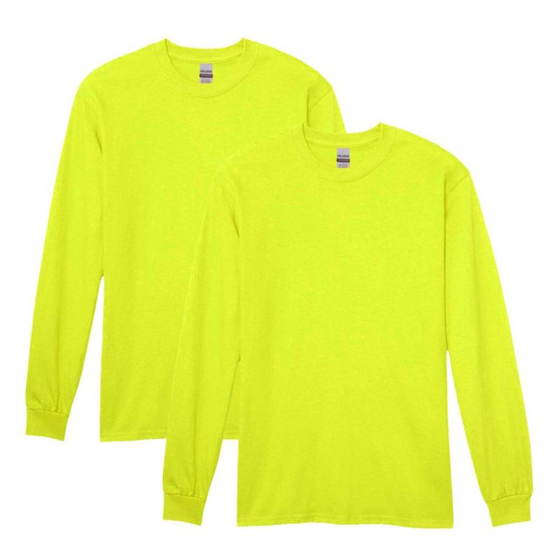 Camiseta Gildan G5400 Pack de 2 Verde Seguridad Talla 2XL