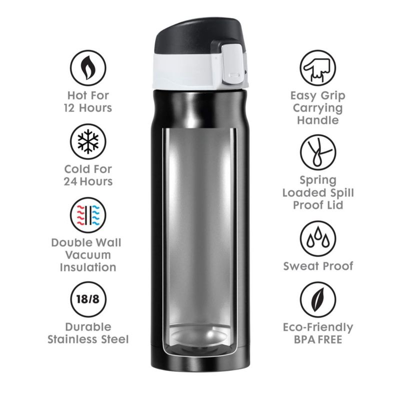 Botella de Agua Oggi 500 ml Acero Inoxidable Aislada
