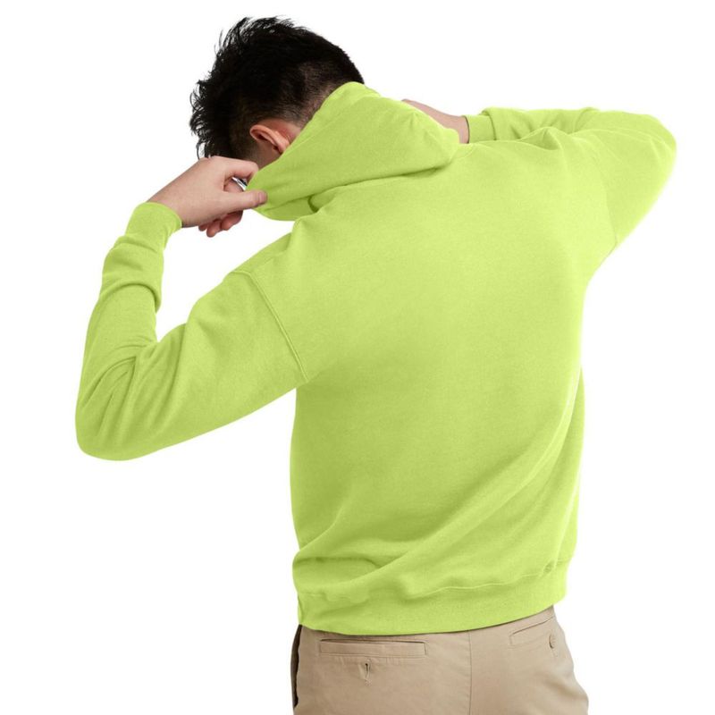 Sudadera con capucha Hanes EcoSmart verde seguridad talla M