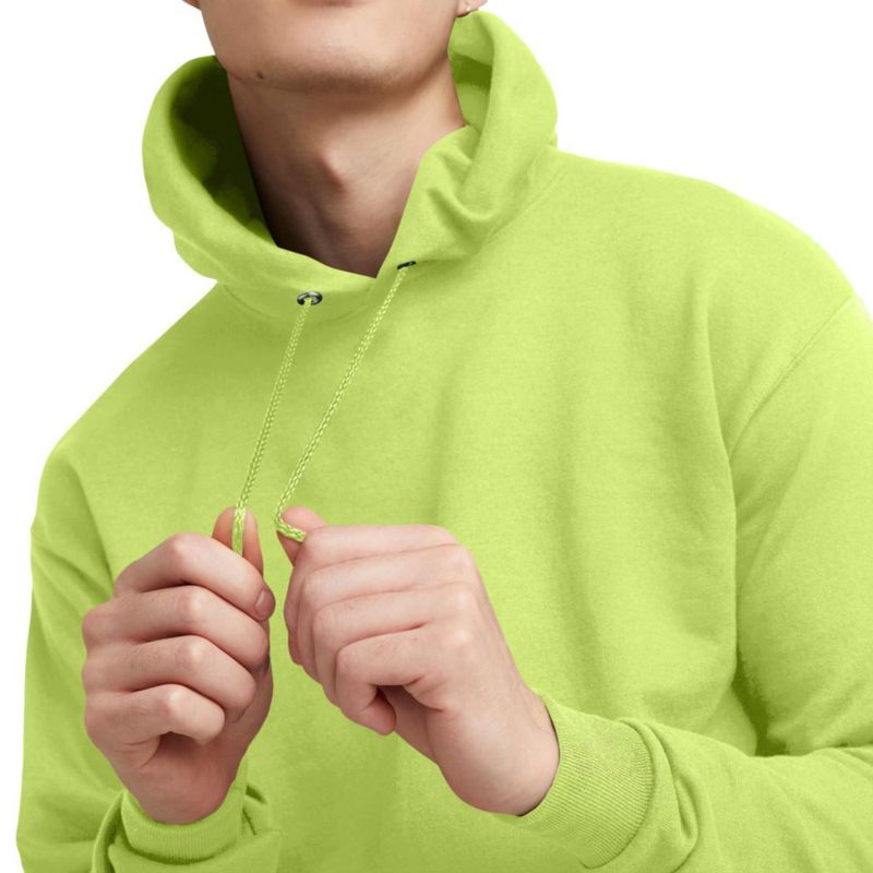 Sudadera con capucha Hanes EcoSmart verde seguridad talla M