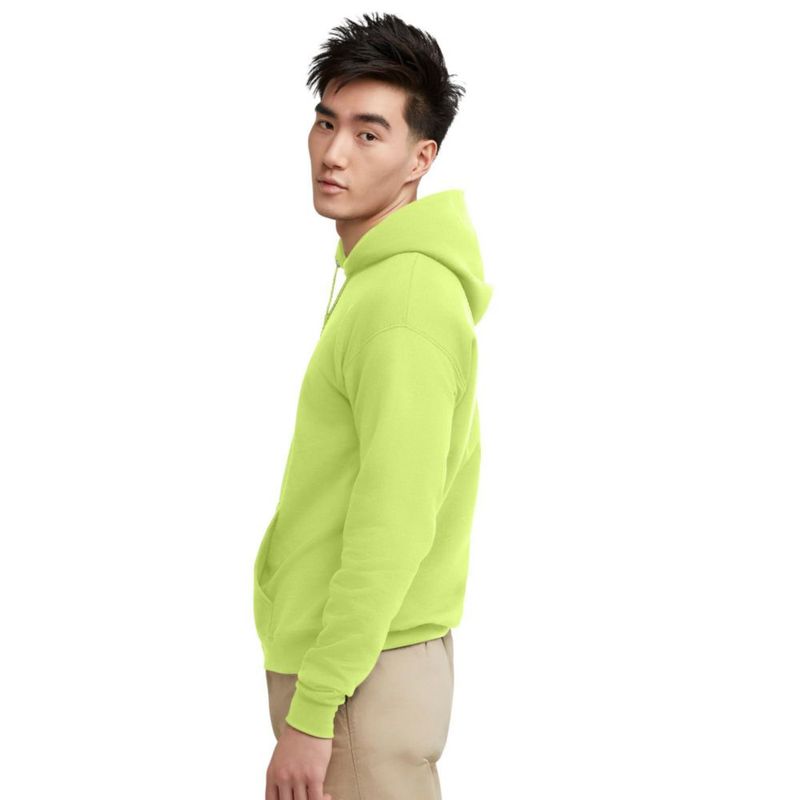 Sudadera con capucha Hanes EcoSmart verde seguridad talla M