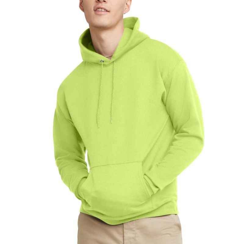 Sudadera con capucha Hanes EcoSmart verde seguridad talla M