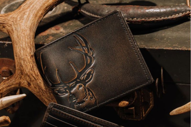 Billetera House of Jack Co. 10 cm × 9 cm con ciervo tipo plegable