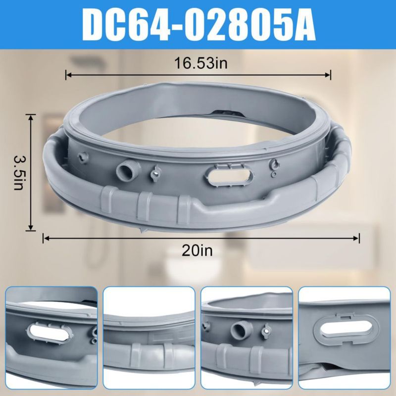 Junta de la puerta de lavadora Poweka DC64-02805A compatible con Samsung