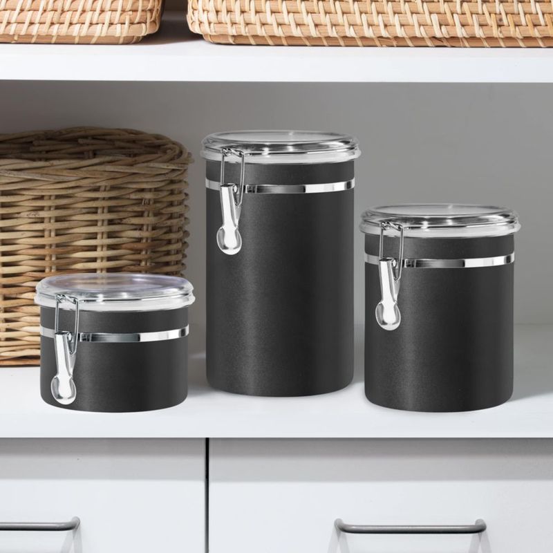 Tarro Oggi 1090 ml Negro con Tapa Hermética de Presión