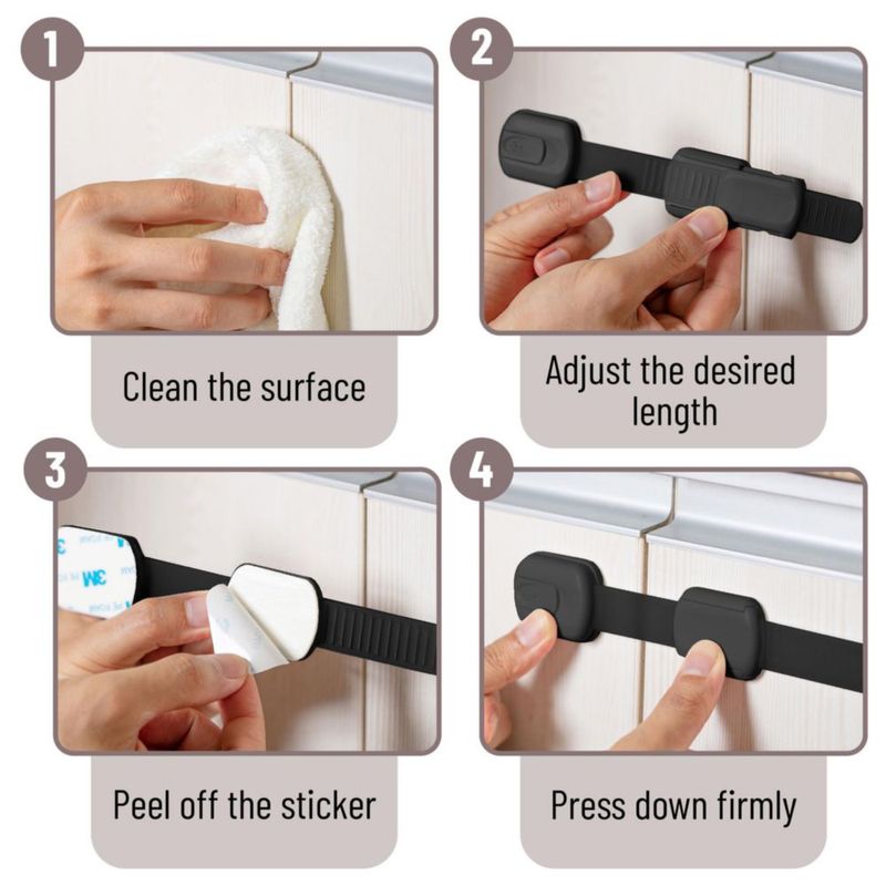 Candados de Correa de Seguridad Bates Choice Pack de 6 Ajustables a 20 cm