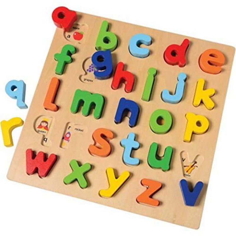Constructive Playthings – Puzzle del alfabeto en minúsculas 30 cm de madera