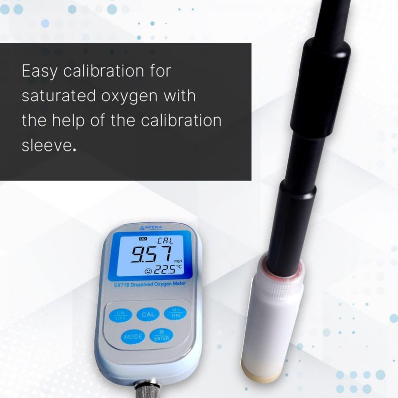 Medidor de Oxígeno Disuelto Apera Instruments SX716 Impermeable Plata