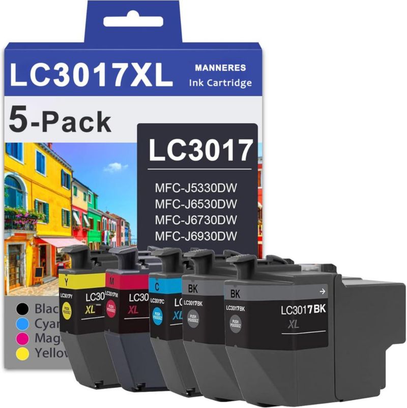 Cartuchos de tinta MANNERES LC3017XL paquete de 5