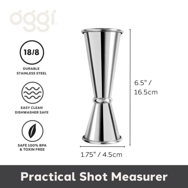 Jigger Oggi 30 ml/60 ml Acero Inoxidable para Coctelería