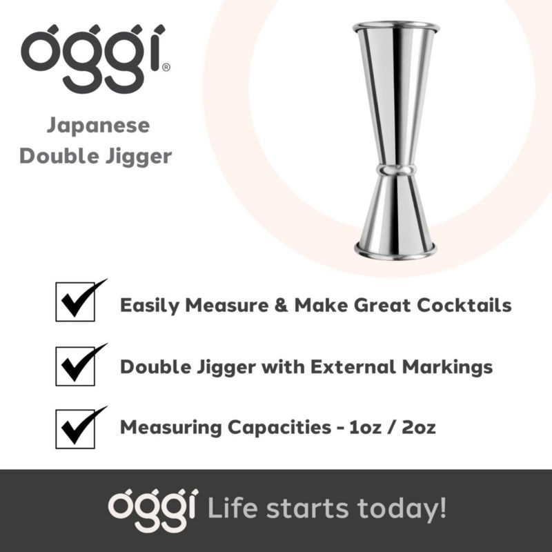 Jigger Oggi 30 ml/60 ml Acero Inoxidable para Coctelería
