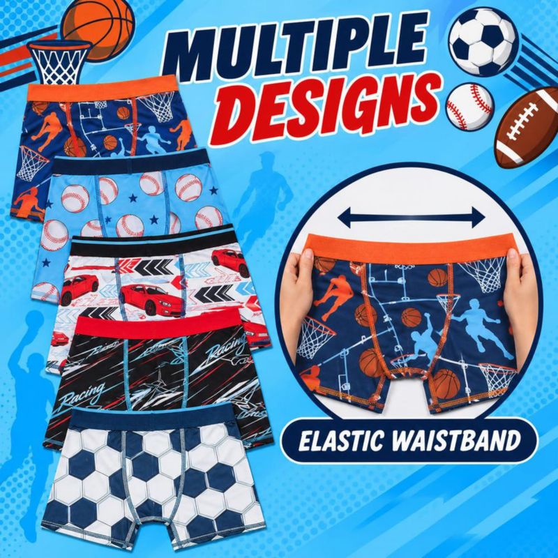 Bóxers Bioworld para Niños – Pack de 5 con Estampado Deportivo Todo Sobre (tallas 10/12)