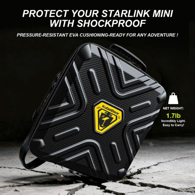 Estuche Impermeable Negro para Antena KuBeiBear Starlink Mini