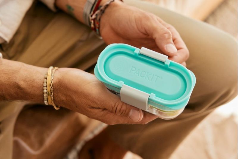 PackIt MOD Mini Bento de Almacenamiento de Alimentos Verde Menta