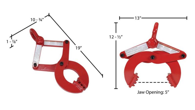 Extractor de Palets Vestil 13 cm 2722 kg Rojo Mandíbula de 5 in (127 cm)