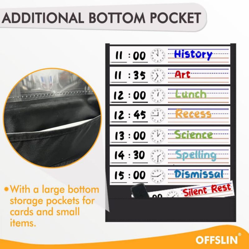 Planificador de Horario OFFSLIN 91 cm 13+1 Bolsillos Pizarra de Borrado en Seco