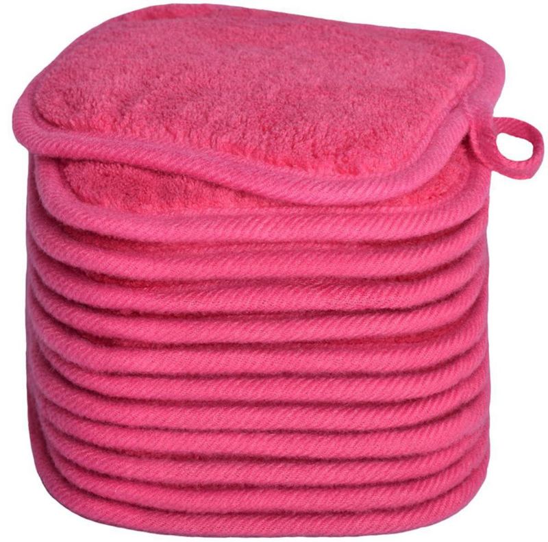 Paños desmaquillantes reutilizables BloomSesame 13 cm Rosa 12 unidades