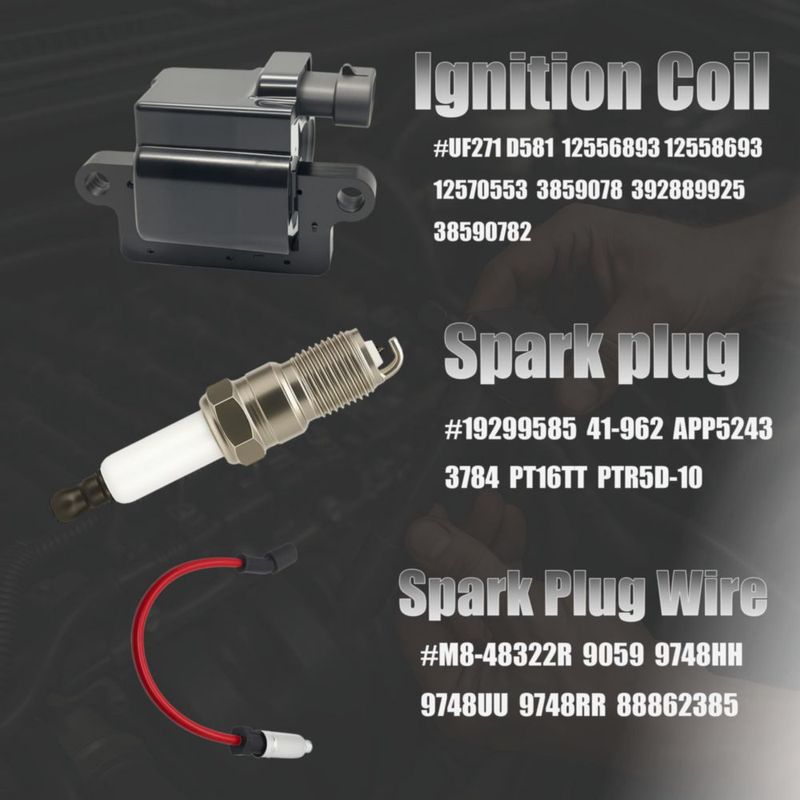 Paquete de 8 uds UF271 de bobinas de encendido cuadradas bujías de iridio doble y cables de bujía para Chevrolet Avalanche Express Silverado Suburban