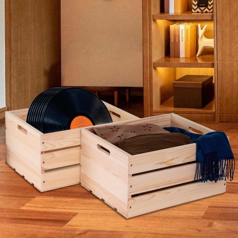 Caja de madera WEASATRY 43x33x22 cm de pino sin acabado