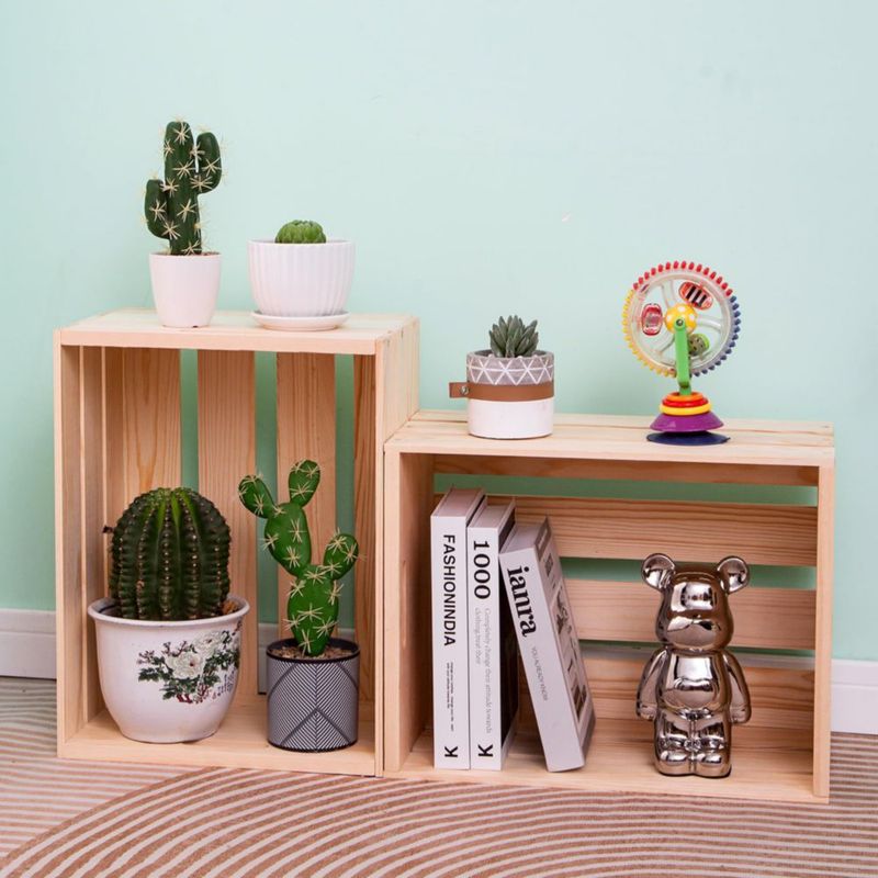 Caja de madera WEASATRY 43x33x22 cm de pino sin acabado