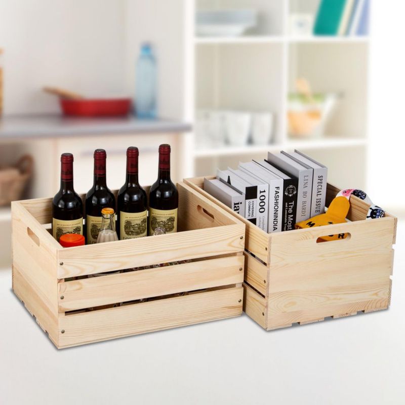 Caja de madera WEASATRY 43x33x22 cm de pino sin acabado