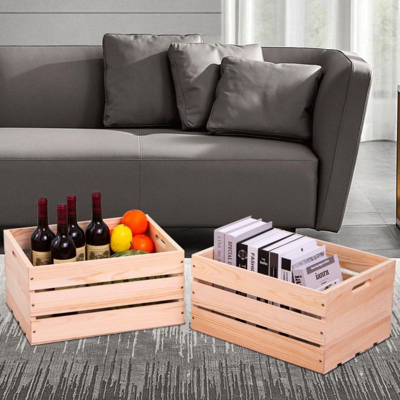 Caja de madera WEASATRY 43x33x22 cm de pino sin acabado