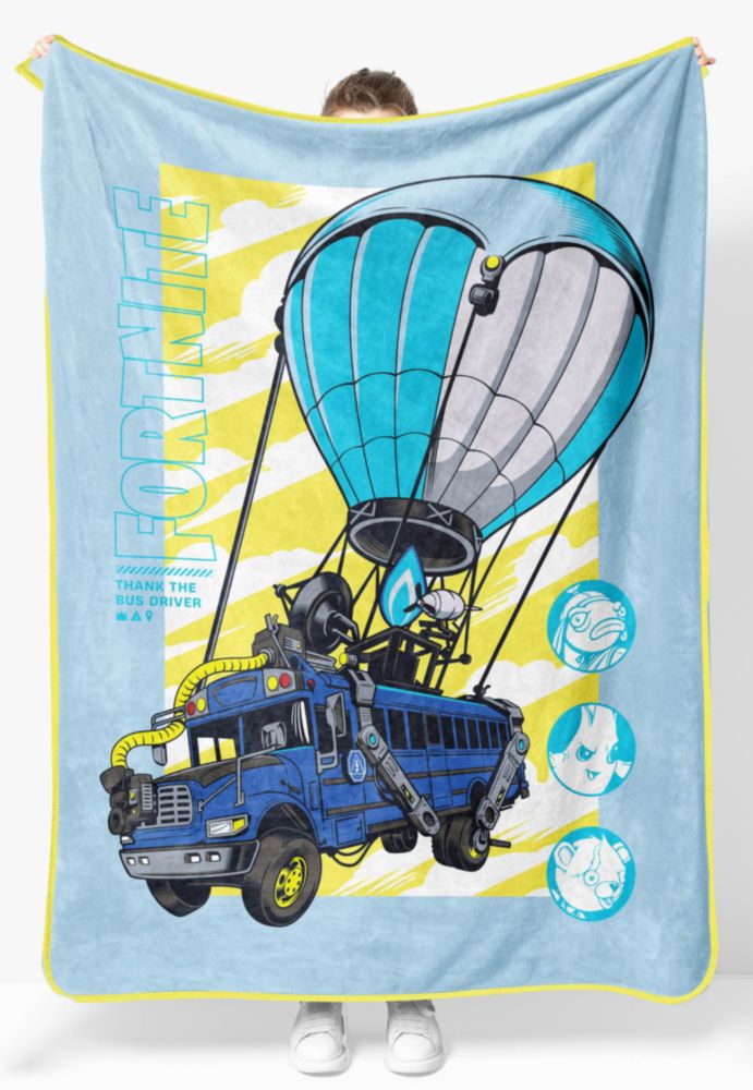 Manta decorativa de peluche Jay Franco 117x142 cm Fortnite Azul