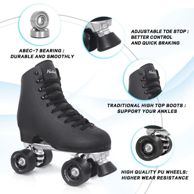 Patines de Cuatro Ruedas Nattork para Hombre Talla 10 con Estructura de Aluminio
