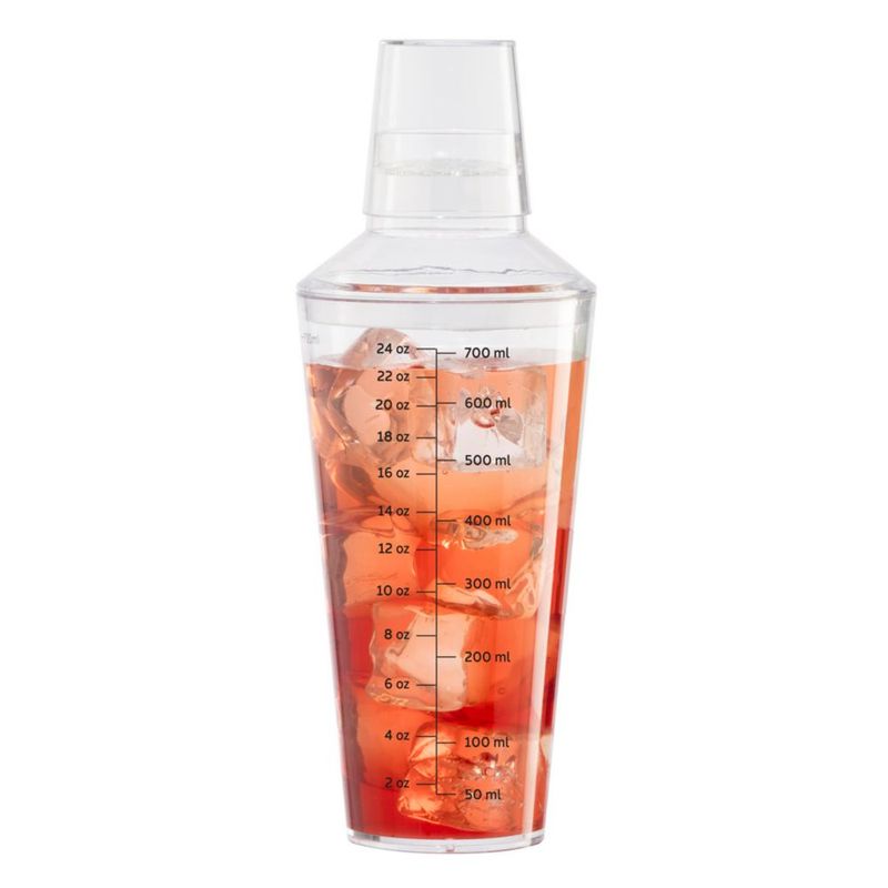 Coctelera Oggi 700 ml de plástico transparente con colador
