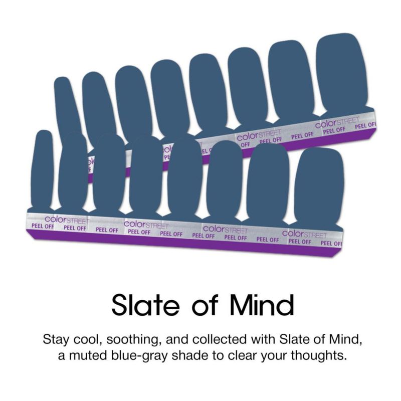 Esmalte de uñas Color Street Slate of Mind - 16 tiras de doble extremo